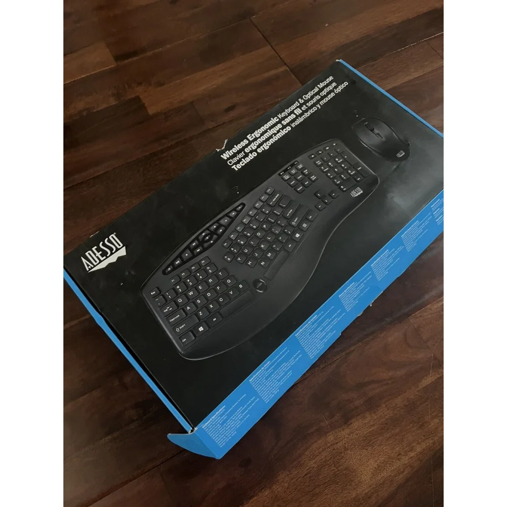 Adesso Tru-Form Media WKB-1500GB Wireless Ergonomic Keyboard Mouse Bundle